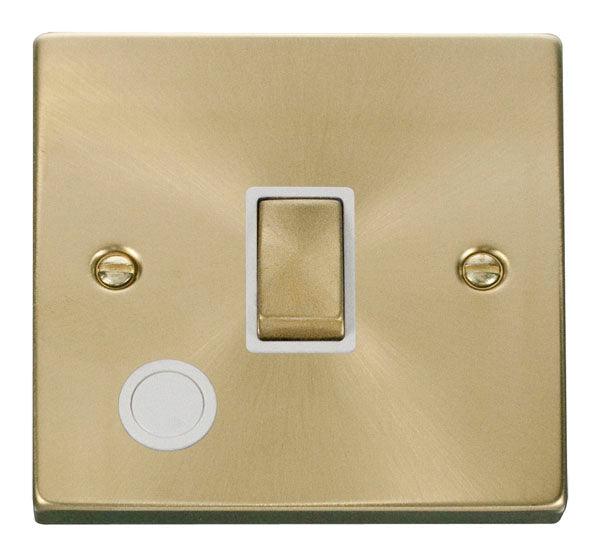 Click Deco 20A Switch C/W Flex Outlet Satin Brass White VPSB522WH