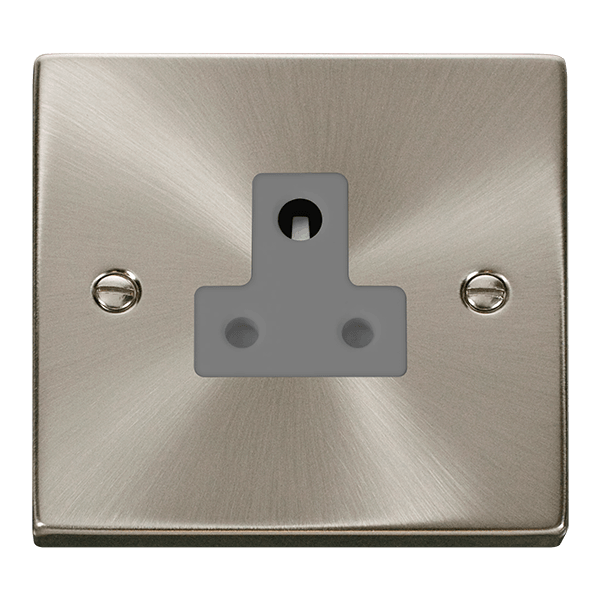 Click Deco Socket 1G Unswitched Socket 5A Satin Chrome Grey VPSC038GY
