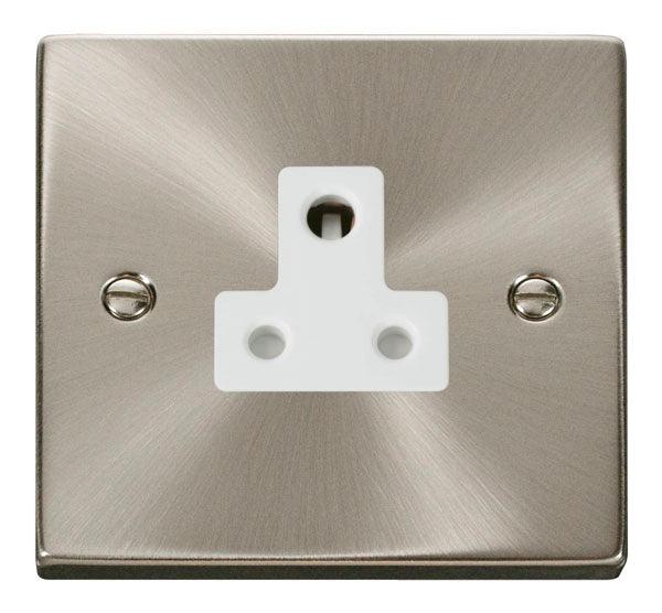 Click Deco Socket 1G Unswitched Socket 5A Satin Chrome White VPSC038WH