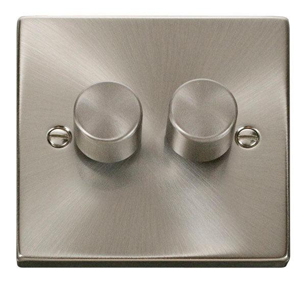 Click Deco Double Dimmer (Plate Only) VPSC152PLSATINCHROME
