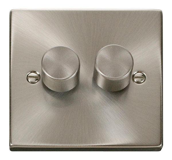 Click Deco 2G Double Dimmer (Plate Only) Satin Chrome VPSC152PLSATINC