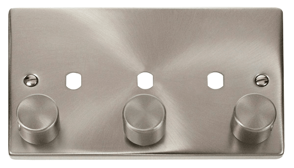 Click Deco Triple Dimmer (Plate Only) VPSC153PLSATINCHROME