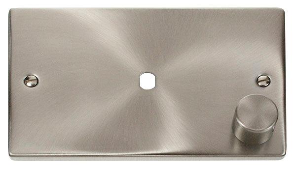 Click Deco 2G Double Plate 1G Single Dimmer (Plate Only) Satin Chrome 
