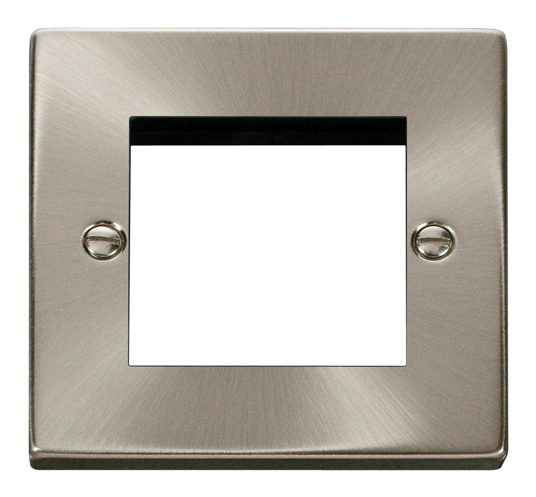 Click Deco Frontplate 1G Double Module Euro Plate Satin Chrome VPSC31