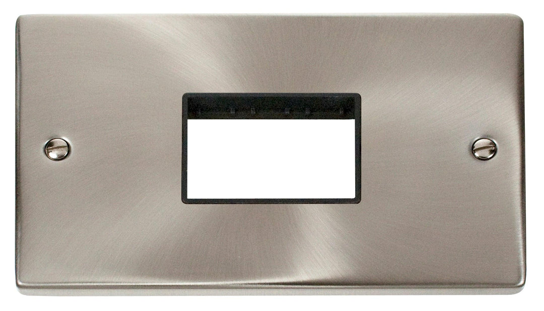 Click Deco Three Module Minigrid | Elegant Satin Chrome Frontplate