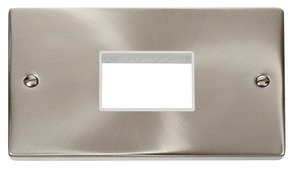 Click Deco 2G Three Module Minigrid Satin Chrome White VPSC432WH