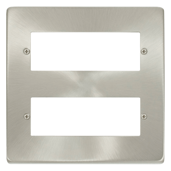 Click Deco 12 Module 2 Tier Frontplate Minigrid Satin Chrome VPSC512S