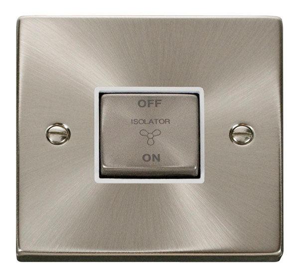 Click Deco Fan Isolator Switch TP Satin Chrome White VPSC520WH