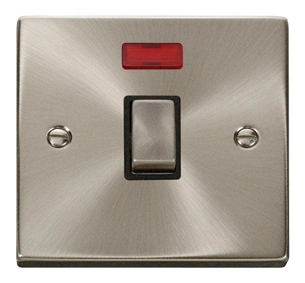 Click Deco 20A Switch with Neon Indicator | Sleek Satin Chrome Design