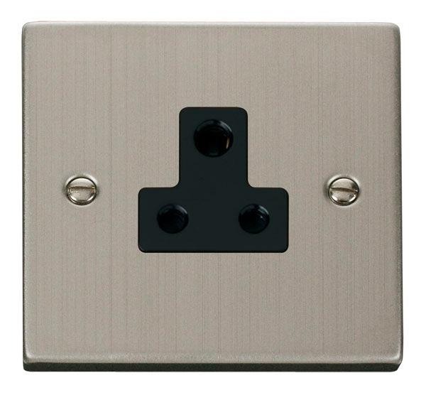 Click Deco Socket 1G Unswitched Socket 5A Stainless Steel Black VPSS03