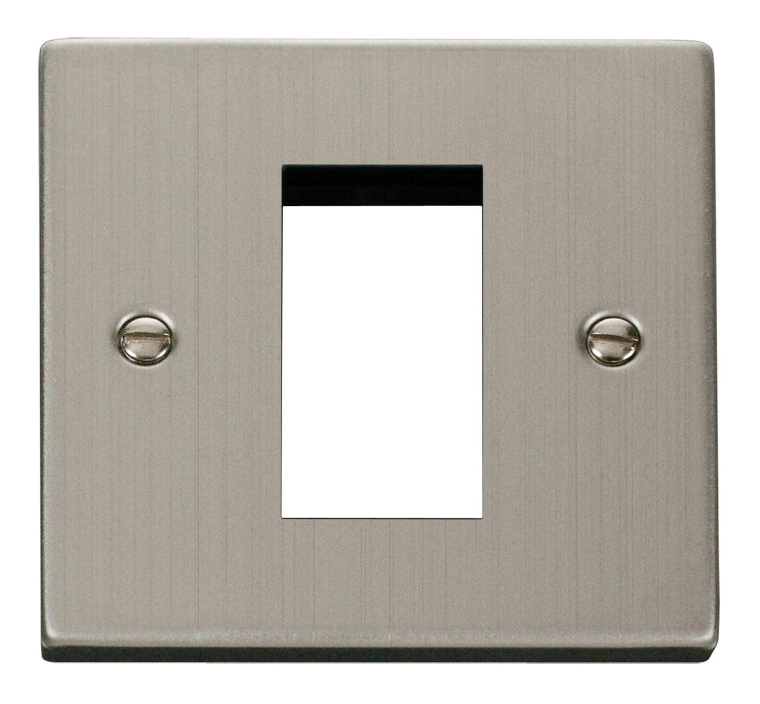 Click Deco Frontplate 1G Single Module Euro Plate Stainless Steel VPS