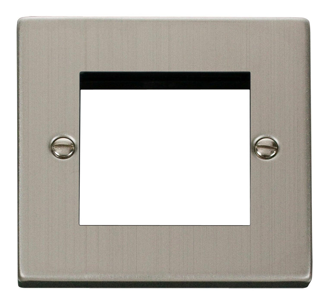 Click Deco Frontplate 1G Double Module Euro Plate Stainless Steel VPS