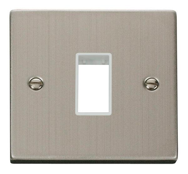 Click Deco 1G Single Module Minigrid Stainless Steel White VPSS401WH