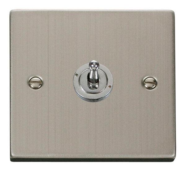 Click Deco 10A 2 Way Single Toggle Light Switch Stainless Steel VPSS4