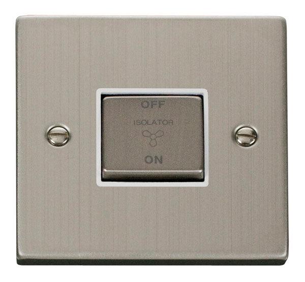 Click Deco Fan Isolator Switch TP Stainless Steel White VPSS520WH