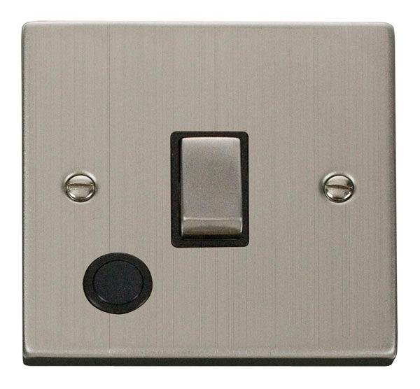 Click Deco 20A Switch C/W Flex Outlet Stainless Steel Black VPSS522BK