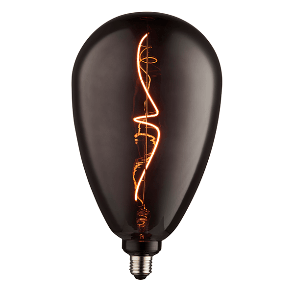 Black Light Bulbs - Helix E27 Smoked Tinted Glass Filament