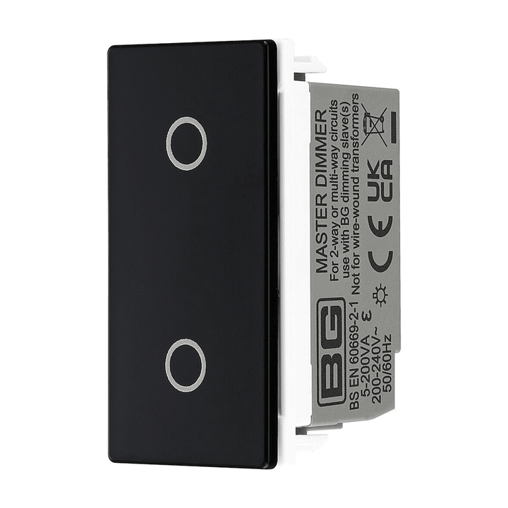 Evolve 200W Single Touch Dimmer Switch Euro Module, 2 Way Master - Prisma Lighting