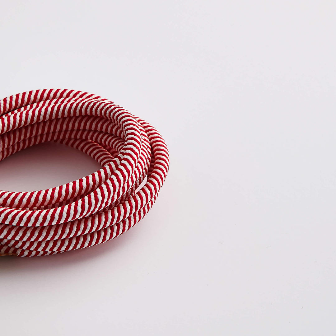 Prisma Red & White Pendant Light Cable Spiral 3 Core