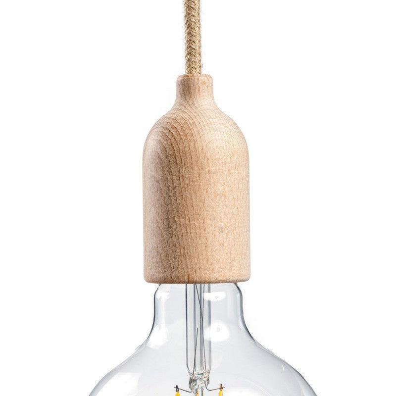 E27 Wooden Edison Screw Cord Grip Lamp Holder - Vintage Style